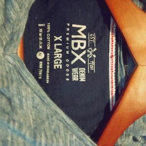 MBX Denim Wear Men's Navy Short Sleeve Tee - X-Large